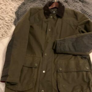 Barbour Olive and Brown Military Jacket